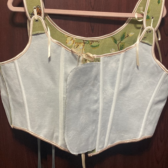 Scarlet Darkness Corset Tops for Women Renaissance Lace Up Floral - Picture 6 of 8